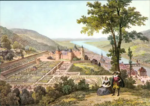 Heidelberg Umland Hortus Palatinus um 1620 nach Th. Verhas (Künstler) 1980