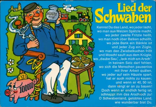 Ansichtskarte  Liedkarte Lied der Schwaben 1991
