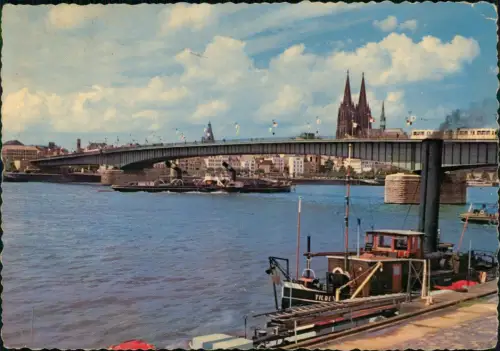 Ansichtskarte Köln Rheinbrücke Deutzer Brücke 1970