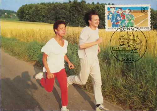 Ansichtskarte  Breitensport Dauerlauf 1982 Sondermarke u. Sonderstempel BONN
