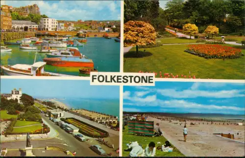 Postcard Folkestone Ortsansichten (Mehrbildkarte, Multiv-View Card) 1975