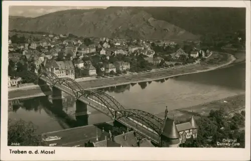 Ansichtskarte Traben-Trarbach Panorama-Ansicht mit der Mosel-Brücke 1940