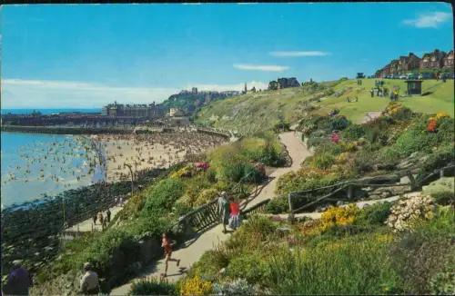 Postcard Folkestone Ortsansicht mit Strand EAST CLIFF 1975