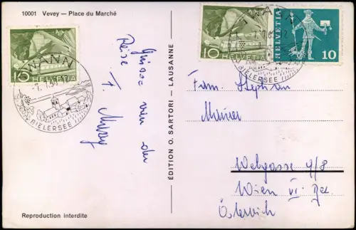 Ansichtskarte Vevey Place du Marché 1960