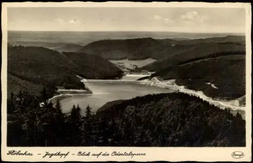 Bad Lauterberg im Harz Stöberhai Jagdkopf Blick auf die Odertalsperre 1940
