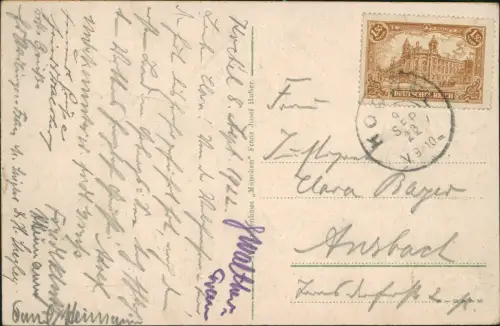 Ansichtskarte Schlehdorf Kochelsee und Alpen Berge 1922