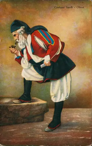 Cartolina La Maddalena Sardinien Costumi Sardi Oliena Typen Trachten 1914