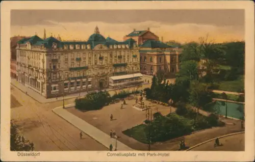 Ansichtskarte Düsseldorf Corneliusplatz mit Park-Hotel 1928