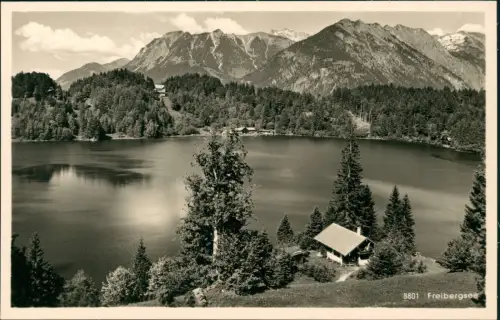 Ansichtskarte Obersdorf Freibergsee mit Waldhotel 1955