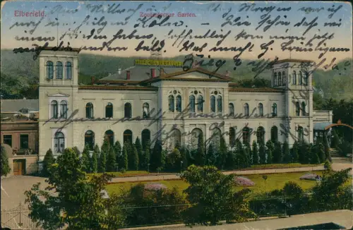 Ansichtskarte Elberfeld-Wuppertal Zoologischer Garten 1918 Feldpost 1. WK