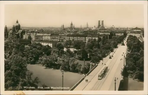 Ansichtskarte München Panorama-Ansicht Blick vom Maximilianeum 1940