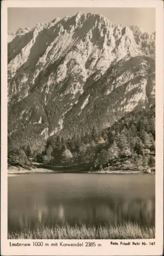 Ansichtskarte Mittenwald Lautersee mit Karwendel Berge 1940