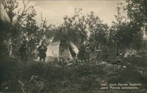 Postcard Inari Lappland Jouni Pannen kesäkota Typen 1929  Suomi Finland