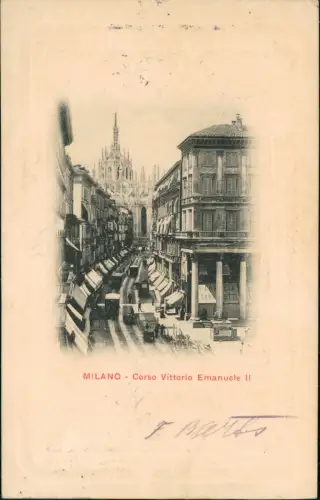 Cartolina Mailand Milano Corso Vittorio Emanuele II. 1908