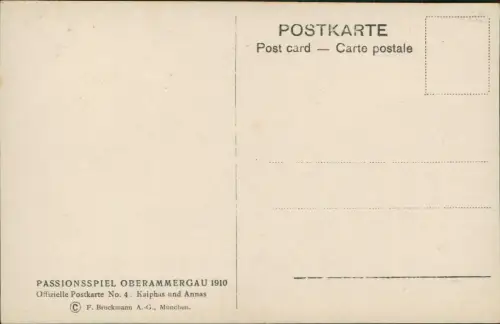 Ansichtskarte Oberammergau Passionsspiele Kaiphus und Annas 1910
