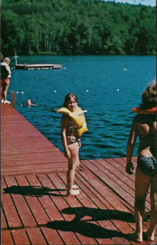 Postcard Thetford Vermont Fun at Camp Farnsworth 1973