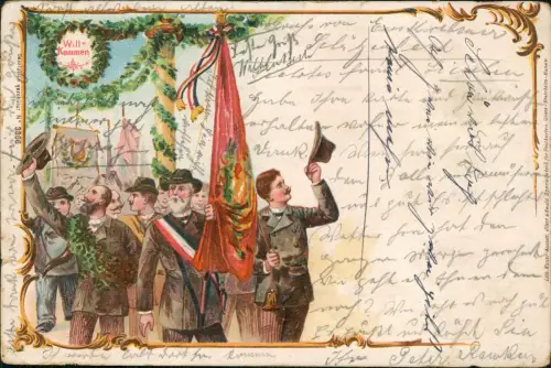 Ansichtskarte Litho AK Sportler: Turnen Einzug der Turner 1899