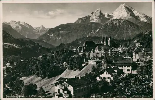Ansichtskarte Berchtesgaden Stadtpartie, Restaurant - Fotokarte 1937