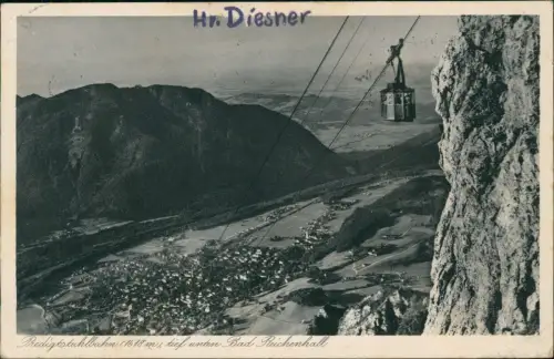 Ansichtskarte Bad Reichenhall Predigtstuhlbahn Seilbahn 1937