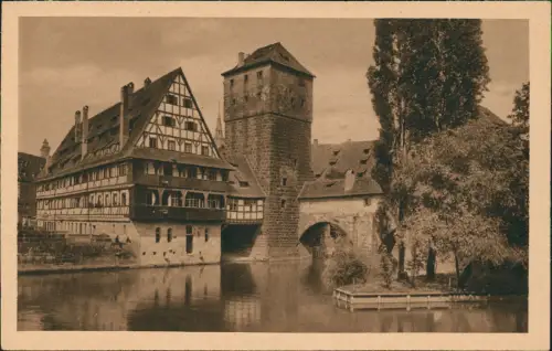 Ansichtskarte Nürnberg Weinstadel mit Henkerturm 1922
