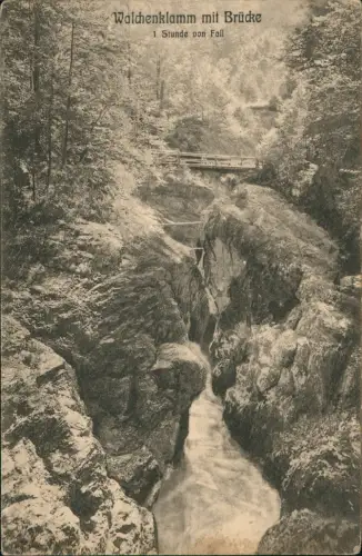 Ansichtskarte Lenggries Walchenklamm mit Brücke 1914