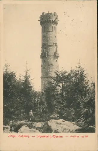 Postcard Tetschen-Bodenbach Decín Hoher Schneeberg Junge Böhmen 1910