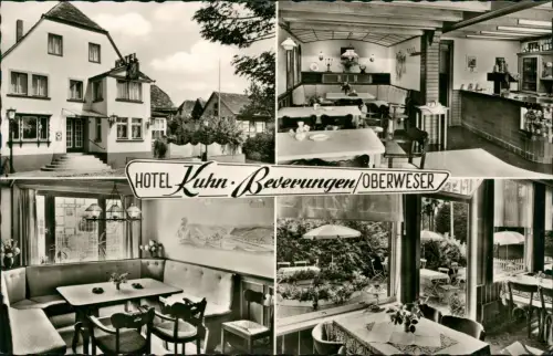 Ansichtskarte Beverungen 4 Bild Hotel Kuhn mit Innenansichten 1972
