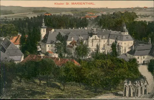 Ostritz (Oberlausitz) Wostrowc Kloster St. Marienthal Handkolorierte AK 1911
