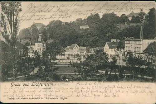 Ansichtskarte Lichtenstein (Sachsen) Stadtpartie 1908