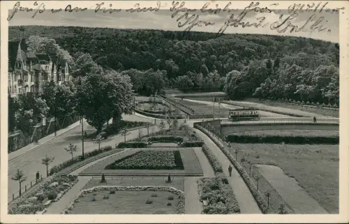 Ansichtskarte Pforzheim Hindenburg-Anlagen, Straßenbahn 1941