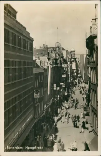 Postkaart Rotterdam Rotterdam Blick in die Hoogstraat C&A Fotokarte 1940