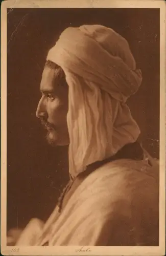 Ansichtskarte  Arabische Typen Arabe. Mann Arabien 1928