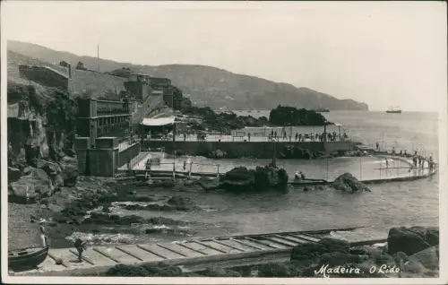 Postcard Funchal O Lido. Schwimmbereich - Fotokarte 1930