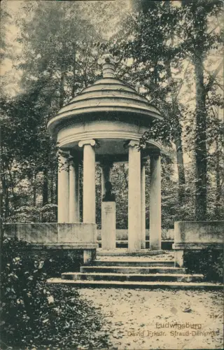 Ansichtskarte Ludwigsburg David Friedr. Strauß-Denkmal 1912