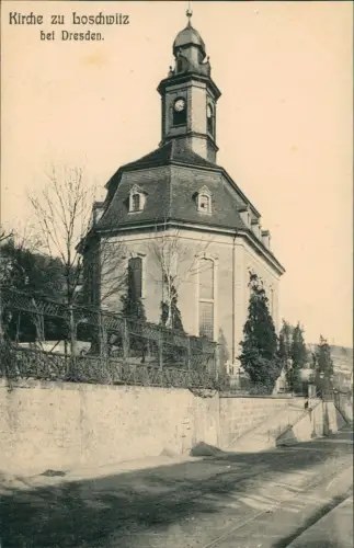 Ansichtskarte Loschwitz-Dresden Straßenpartie an der Kirche 1914