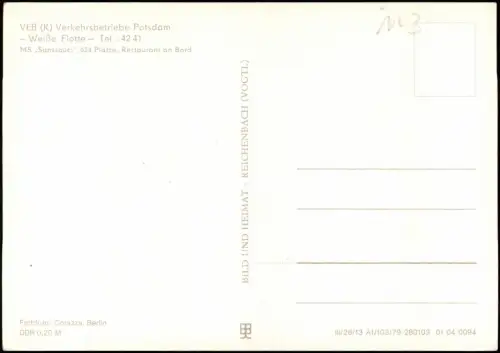 Potsdam Weiße Flotte Potsdam Fahrgastschiff MS Sanssouci 1973/1979