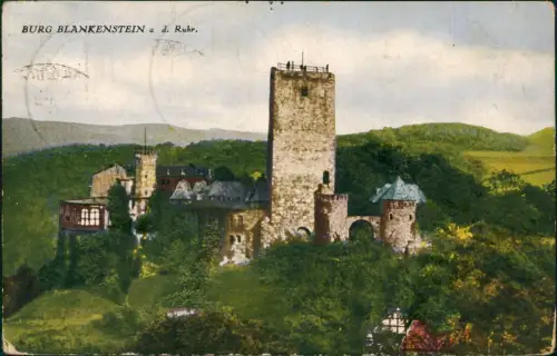 Ansichtskarte Hattingen BURG BLANKENSTEIN die Perle des Ruhrtal 1920