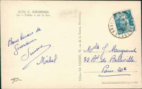 CPA Gerdsee Gérardmer Un Pédalo sur le Lac. Tretboot 1950