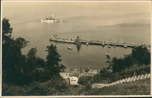 Ansichtskarte Lohme (Rügen) Hafen Photohaus Dampfer - Fotokarte 1930
