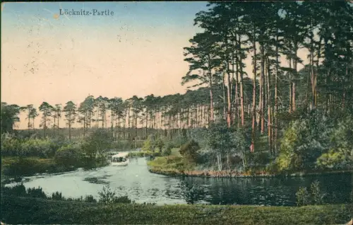 Ansichtskarte Erkner Löcknitz-Partie Boot 1918