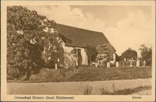 Ansichtskarte Kloster-Hiddensee Hiddensjö, Hiddensöe Inselkirche 1925