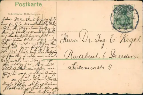 Lößnitz (Erzgebirge) Eis Lagerkeller Georg Schwarts, Stadtpartie 1913