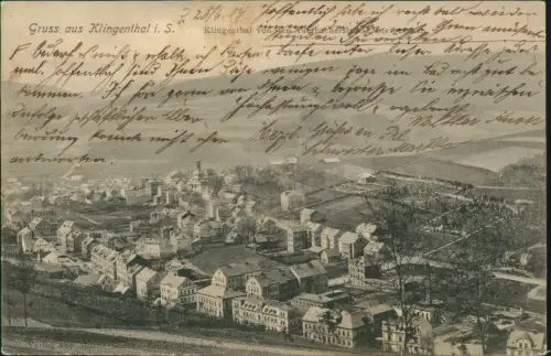 Ansichtskarte Klingenthal von der Auerbacherstraße 1907
