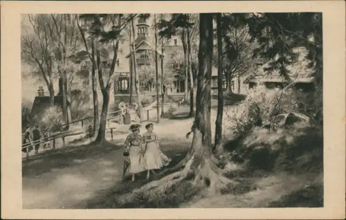 Ansichtskarte Löbau Honigbrunnen Künstlerkarte 1928