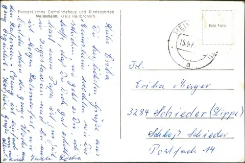 Ansichtskarte Meimsheim-Brackenheim Evangelisches Gemeindehaus 1963
