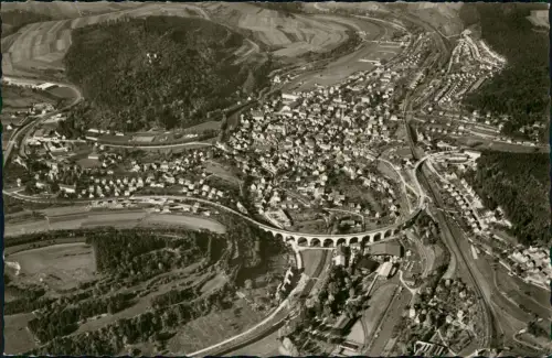 Ansichtskarte Nagold Luftbild Luftaufnahme aus großer Höhe 1959