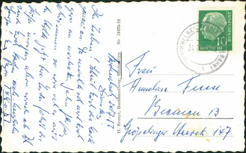 Ansichtskarte Kirchzarten Schwimmbad - belebt 1957