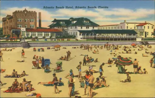 Postcard Atlantic Beach Florida Atlantic Beach Hotel 1956