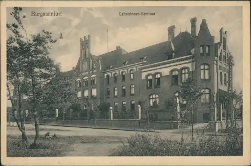 Ansichtskarte Burgsteinfurt-Steinfurt Partie am Lehrerseminar 1918