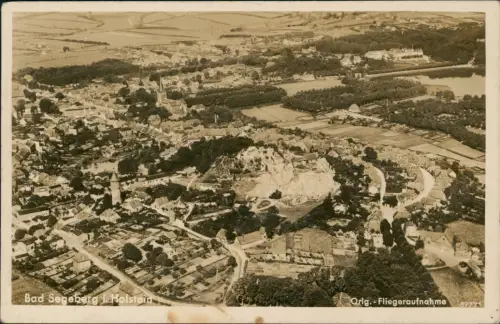 Ansichtskarte Bad Segeberg Luftaufnahme Luftbild 1941  gel. Landpoststempel Krems II